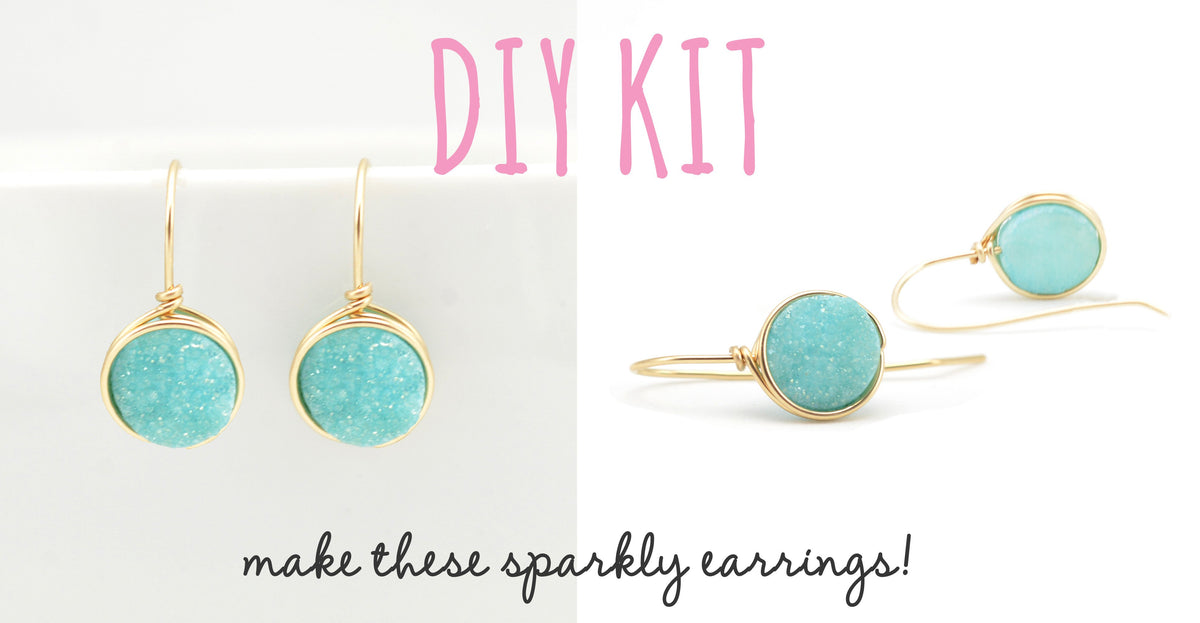Making druzy earrings on sale