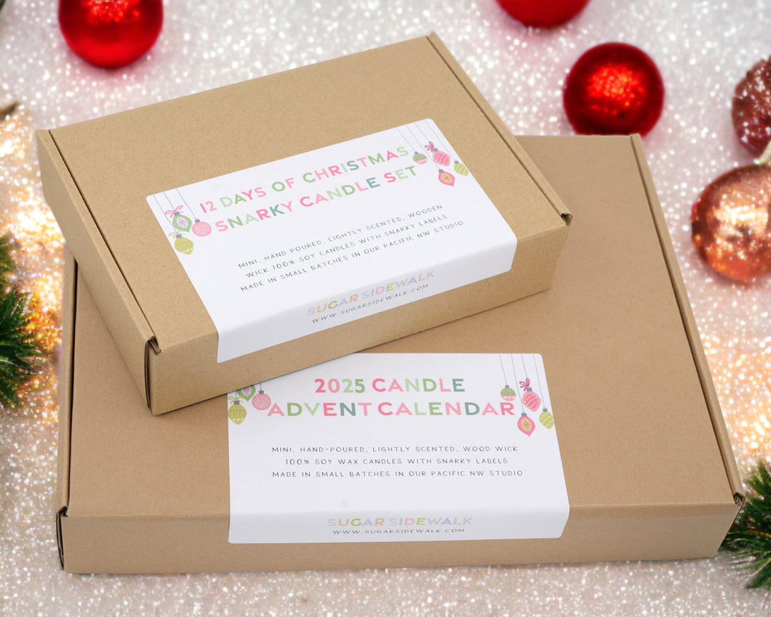 12 Days of Christmas Candle Gift Set with Funny PG-13 Labels