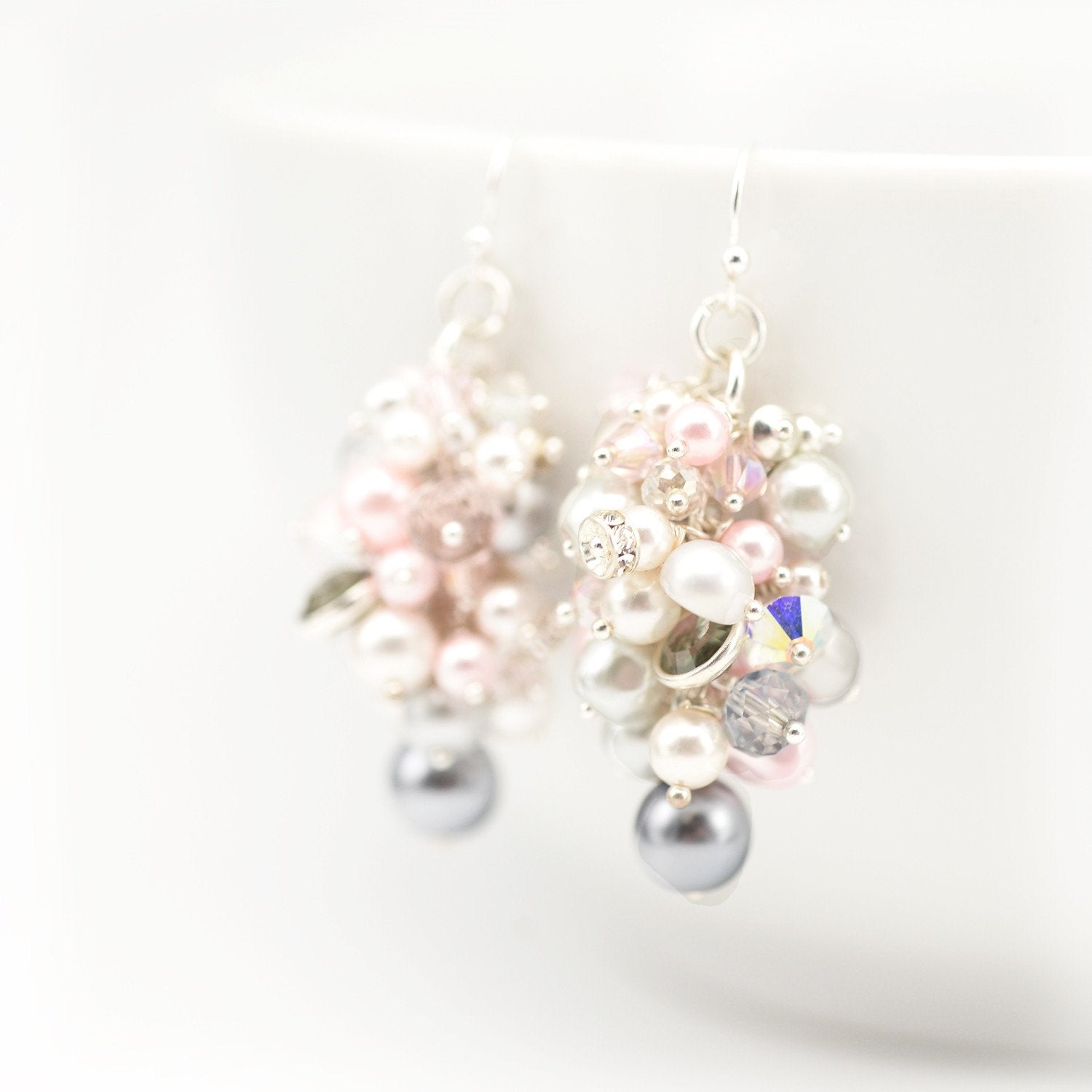 Akoya Cultured Pearl Cluster Earrings by Mikimoto | Diamond Cellar